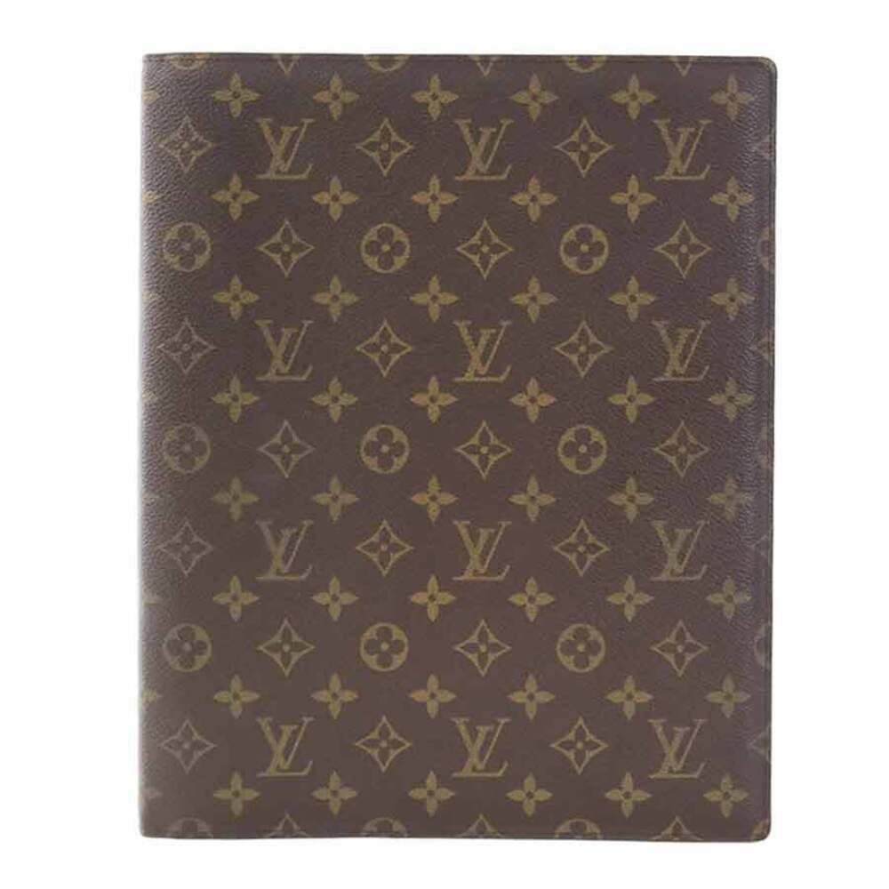 Louis Vuitton Notebook Cover File Monogram Canvas Brown Gold